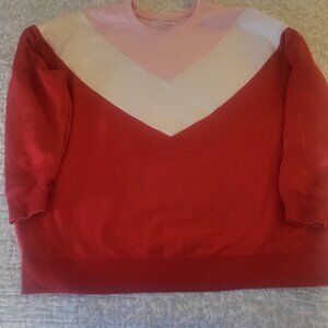 Torrid fleece sweatshirt, 2X (US 18-20). Red, Pink, White.
